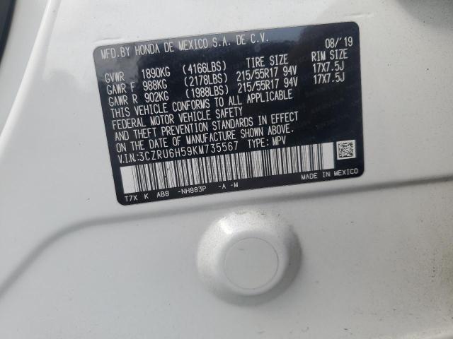3CZRU6H59KM735567 - 2019 HONDA HR-V EX Blanco foto 13