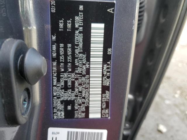 5TDHZRBH2LS019019 - 2020 TOYOTA HIGHLANDER XLE GRAY photo 13