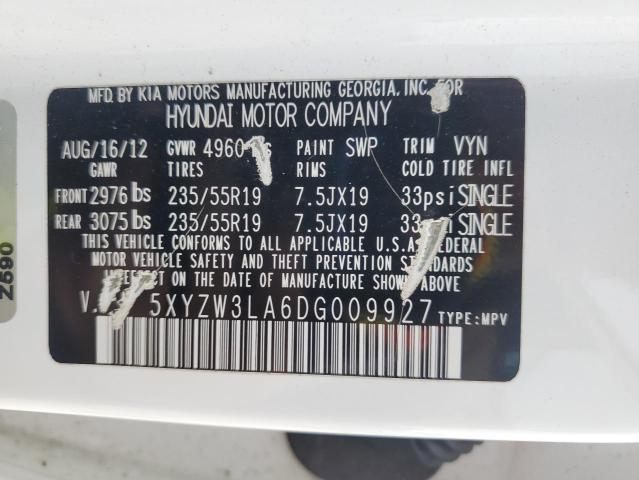 5XYZW3LA6DG009927 - 2013 HYUNDAI SANTA FE SPORT Սպիտակ լուսանկար 13