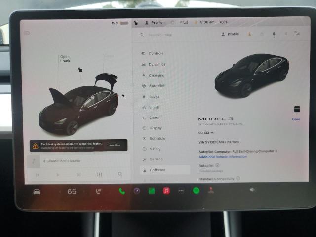 5YJ3E1EA6LF797608 - 2020 TESLA MODEL 3 BLACK photo 9