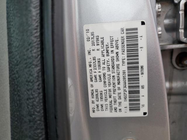 1HGCP2F34AA095391 - 2010 HONDA ACCORD LX SILVER photo 13