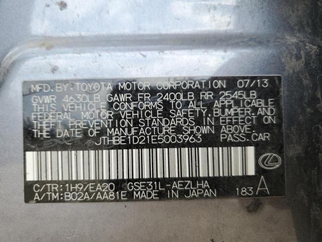 JTHBE1D21E5003963 - 2014 LEXUS IS 350 GRAY photo 13