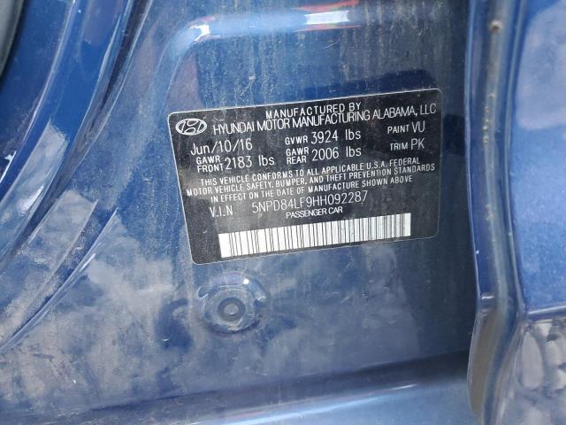 5NPD84LF9HH092287 - 2017 HYUNDAI ELANTRA SE BLUE photo 13