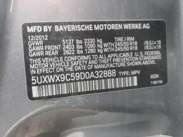 5UXWX9C59D0A32888 - 2013 BMW X3 XDRIVE28I GRAY photo 13