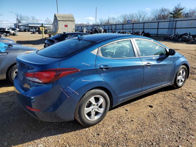 KMHDH4AEXFU392610 - 2015 HYUNDAI ELANTRA SE BLUE photo 3