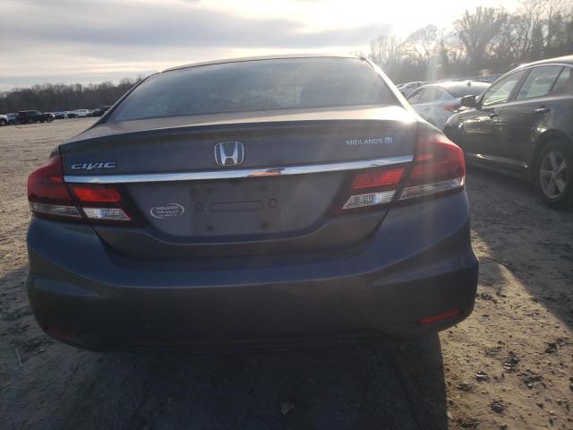 19XFB2F52DE289334 - 2013 HONDA CIVIC LX GRAY photo 6