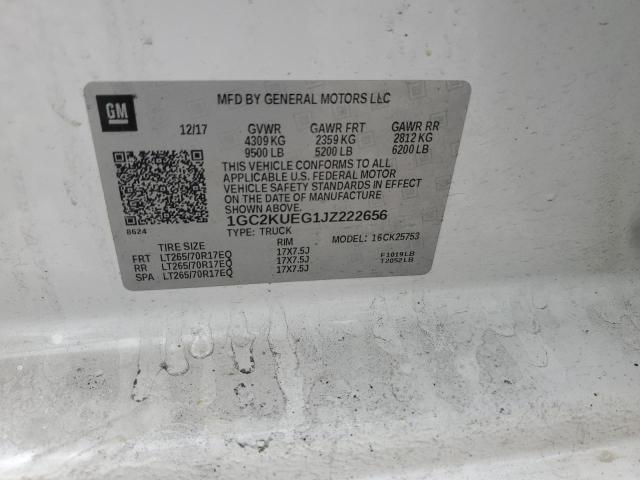 1GC2KUEG1JZ222656 - 2018 CHEVROLET SILVERADO K2500 HEAVY DUTY WHITE photo 12