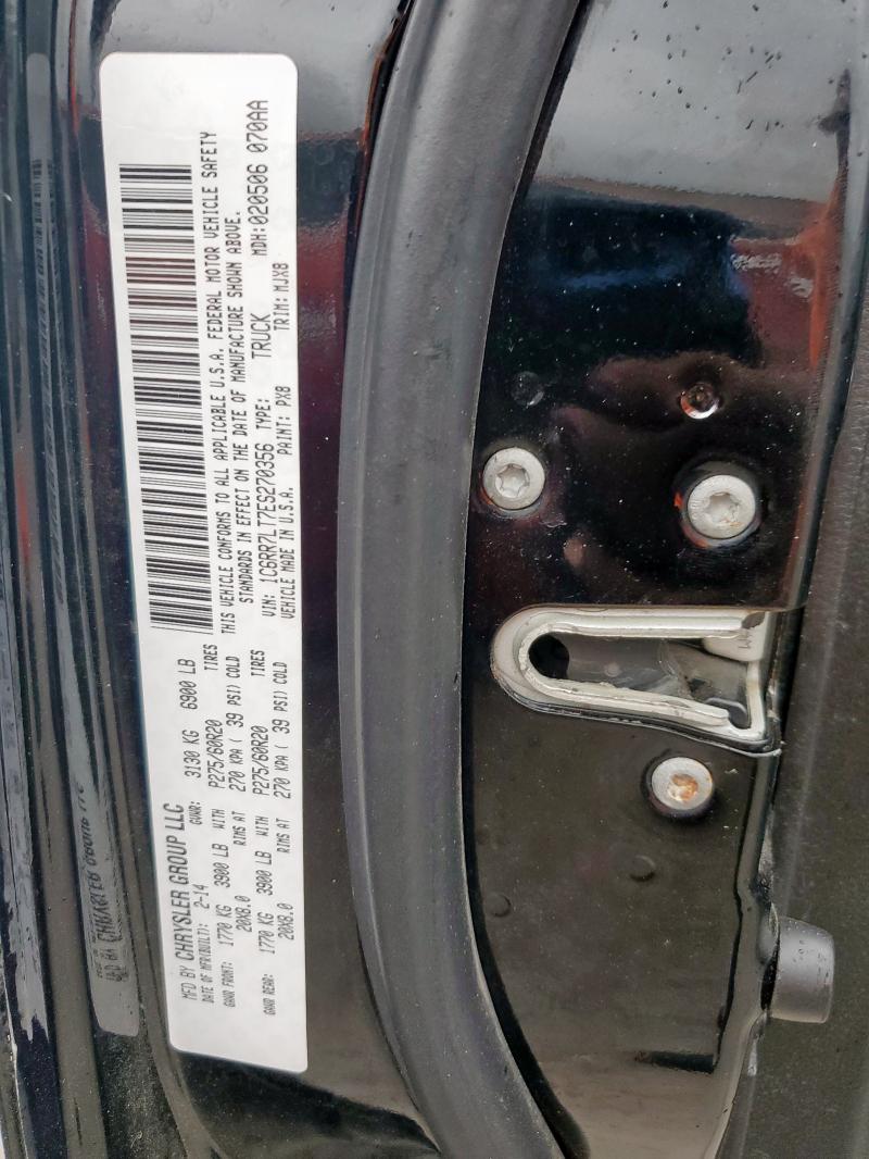 1C6RR7LT7ES270356 - 2014 RAM 1500 SLT 黑色 照片 12