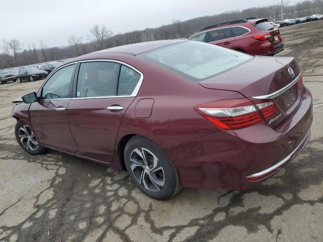 1HGCR2F32GA039436 - 2016 HONDA ACCORD LX BURGUNDY photo 2