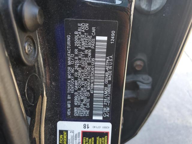 4T1BK1EB7DU011235 - 2013 TOYOTA AVALON BASE Schwarz Foto 12