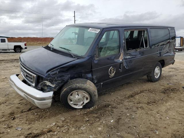 1FBSS31L14HA07385 - 2004 FORD ECONOLINE E350 SUPER DUTY WAGON BLUE photo 1