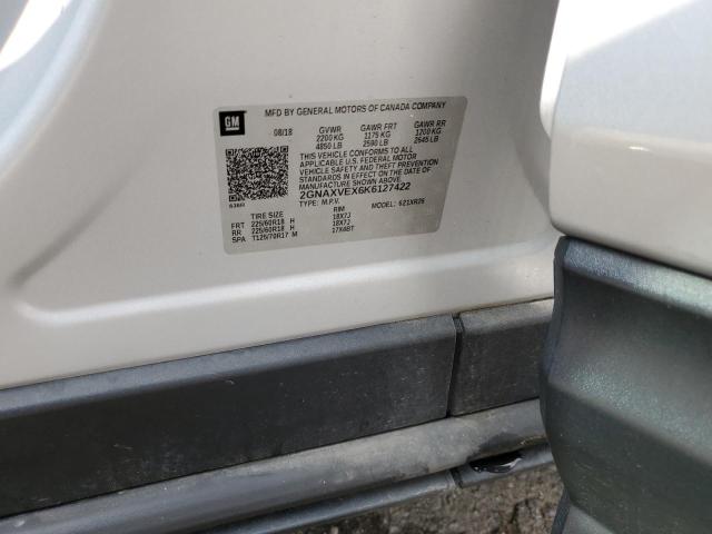 2GNAXVEX6K6127422 - 2019 CHEVROLET EQUINOX LT SILVER photo 12