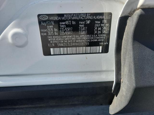 5NMZU3LB4HH008799 - 2017 HYUNDAI SANTA FE S თეთრი ფოტო 14