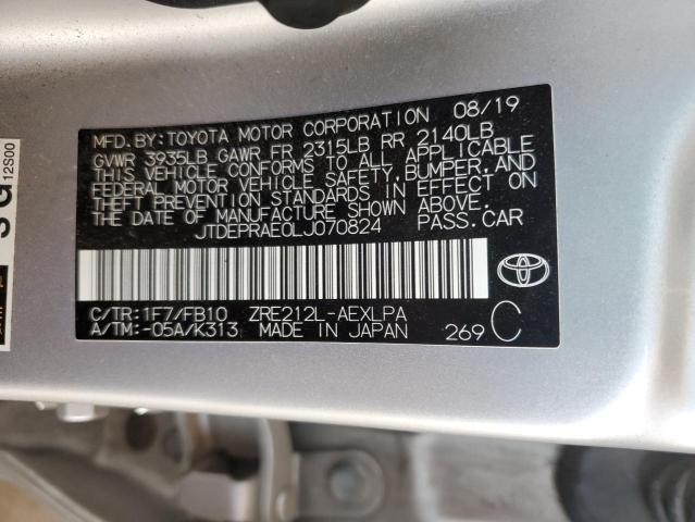 JTDEPRAE0LJ070824 - 2020 TOYOTA COROLLA LE Silber Foto 13