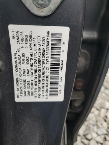 2HGFB2F88CH310153 - 2012 HONDA CIVIC EX SILVER photo 13