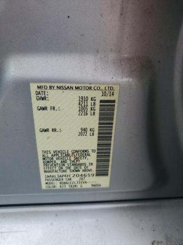 1N4AL3AP4FC204659 - 2015 NISSAN ALTIMA 2.5 SILVER photo 12