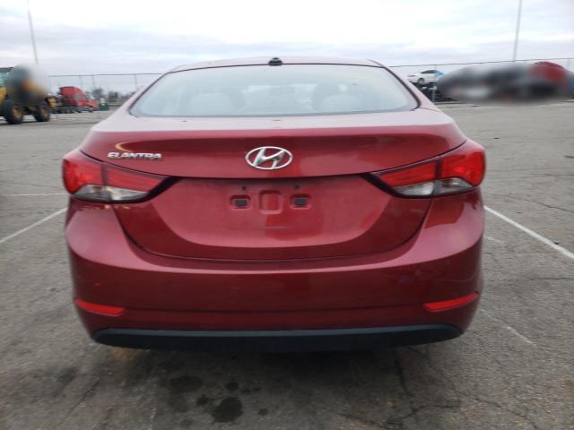 5NPDH4AE9GH738176 - 2016 HYUNDAI ELANTRA SE RED photo 6