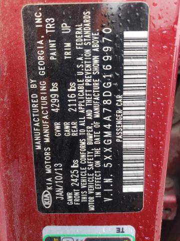 5XXGM4A78DG169970 - 2013 KIA OPTIMA LX Tünd qırmızı foto 13