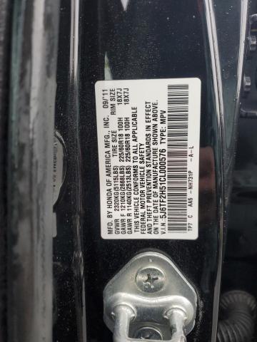 5J6TF2H51CL000576 - 2012 HONDA CROSSTOUR EXL შავი ფოტო 13