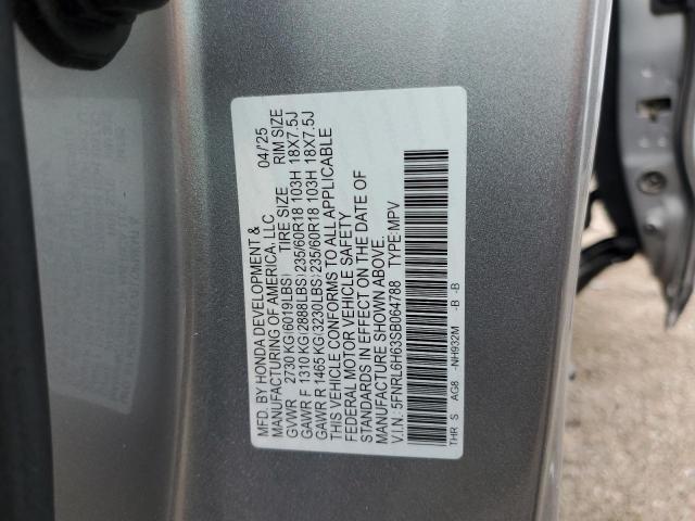 5FNRL6H63SB064788 - 2025 HONDA ODYSSEY EXL SILVER photo 13
