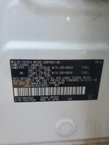 JTMJFREV4GD189041 - 2016 TOYOTA RAV4 SE თეთრი ფოტო 14