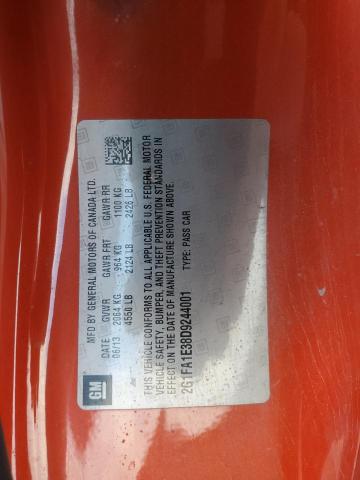 2G1FA1E38D9244001 - 2013 CHEVROLET CAMARO LS ORANGE photo 12