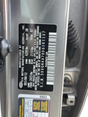 5XXGN4A78DG161137 - 2013 KIA OPTIMA EX Темно-сірий фото 13