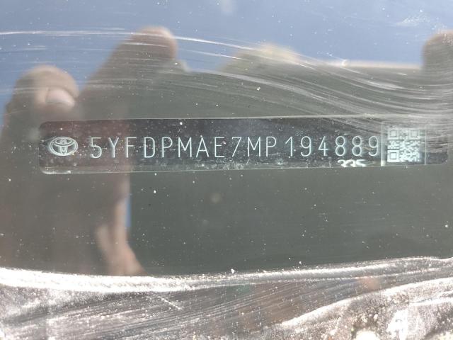 5YFDPMAE7MP194889 - 2021 TOYOTA COROLLA L Ağ foto 12