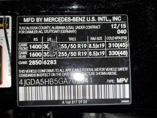 4JGDA5HB5GA702641 - 2016 MERCEDES-BENZ GLE 350 4MATIC BLACK photo 13