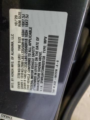 5FNRL6H73MB020138 - 2021 HONDA ODYSSEY EXL 黑色 照片 13