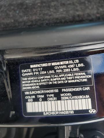 SJKCH5CR1HA035193 - 2017 INFINITI QX30 BASE Siyah fotoğraf 13