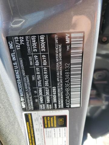 4JGDA5HB3EA348132 - 2014 MERCEDES-BENZ ML 350 4MATIC GRAY photo 13