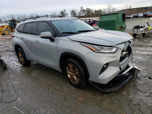 5TDAARAH7NS511736 - 2022 TOYOTA HIGHLANDER HYBRID XLE GRAY photo 4