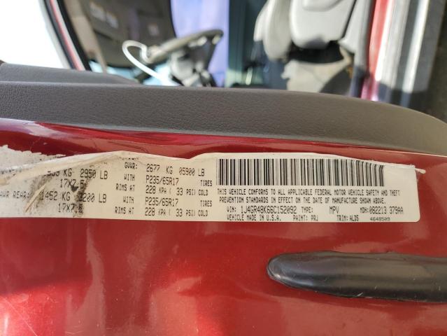 1J4GR48K66C152092 - 2006 JEEP GRAND CHER LAREDO Qırmızı foto 12