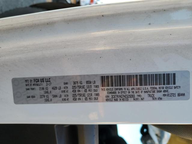 3C6TRVNG7HE529283 - 2017 RAM PROMASTER 1500 STANDARD WHITE photo 12