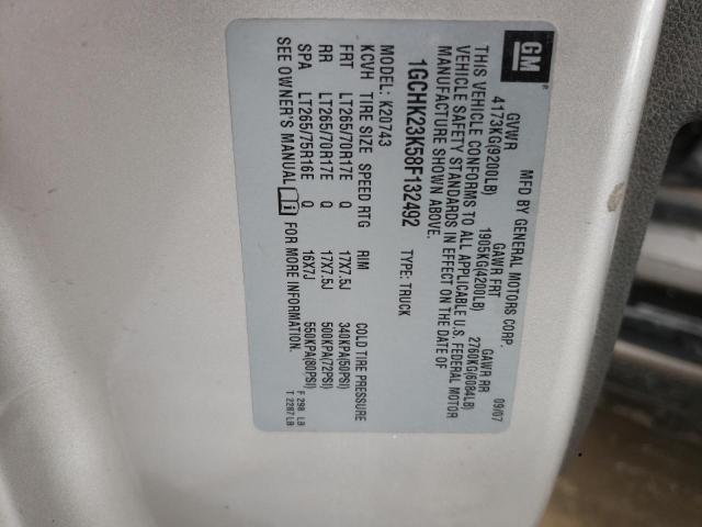 1GCHK23K58F132492 - 2008 CHEVROLET SILVERADO K2500 HEAVY DUTY GRAY photo 12