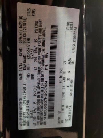 1FMCU0GD7HUC17524 - 2017 FORD ESCAPE SE BLACK photo 14