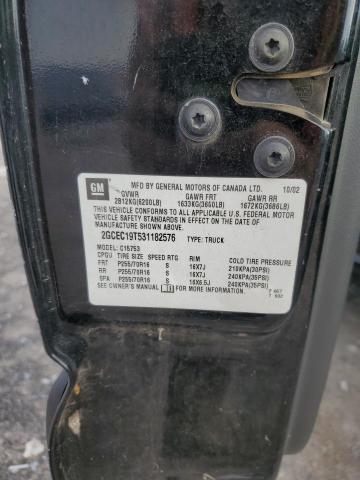 2GCEC19T531182576 - 2003 CHEVROLET SILVERADO C1500 BLACK photo 13