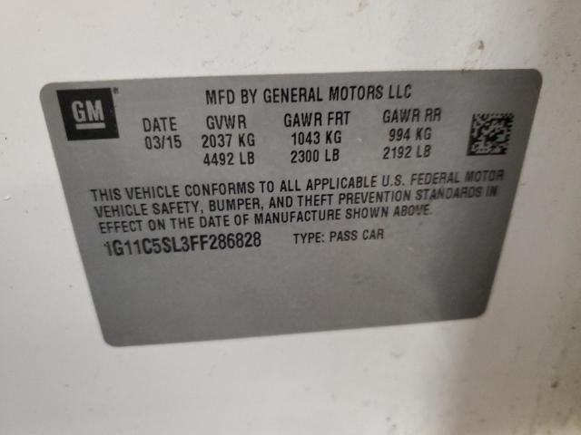 1G11C5SL3FF286828 - 2015 CHEVROLET MALIBU 1LT Ақ фото 13