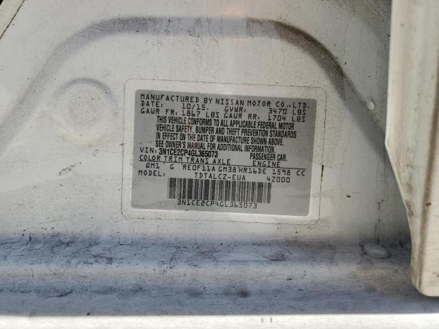 3N1CE2CP4GL365073 - 2016 NISSAN VERSA NOTE S WHITE photo 12