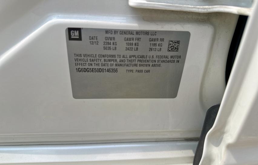 1G6DG5E50D0146356 - 2013 CADILLAC CTS LUXURY COLLECTION Biały zdjęcie 10