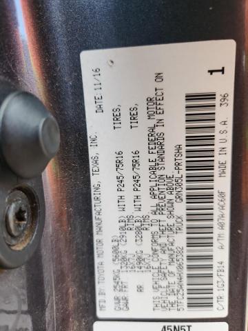 5TFCZ5AN4HX065382 - 2017 TOYOTA TACOMA DOUBLE CAB 石墨色 照片 12