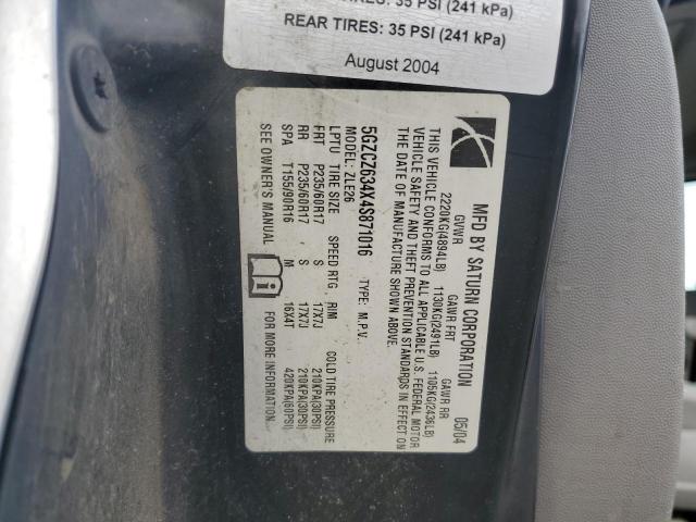 5GZCZ634X4S871016 - 2004 SATURN VUE SILVER photo 13