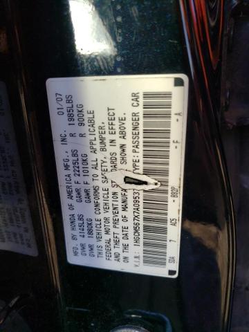 1HGCM567X7A095370 - 2007 HONDA ACCORD EX BLACK photo 12