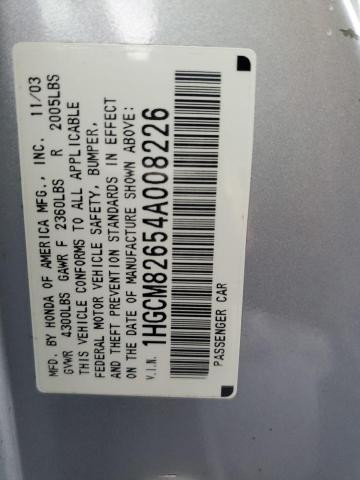 1HGCM82654A008226 - 2004 HONDA ACCORD EX SILVER photo 12