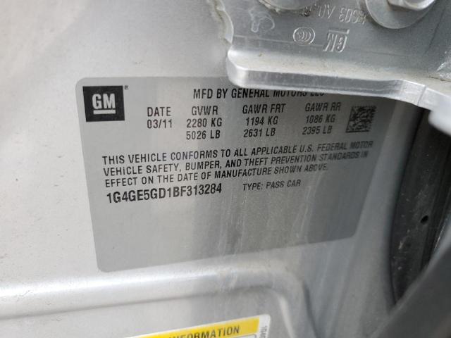 1G4GE5GD1BF313284 - 2011 BUICK LACROSSE CXS SILVER photo 12