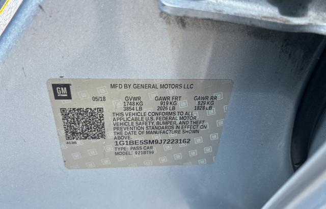 1G1BE5SM9J7223162 - 2018 CHEVROLET CRUZE LT Mavi foto 10