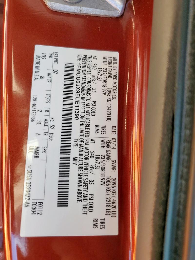 1FMCU0JX9EUE11390 - 2014 FORD ESCAPE TITANIUM BURGUNDY photo 13