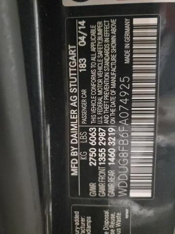 WDDUG8FB6FA074925 - 2015 MERCEDES-BENZ S 550 4MATIC BLACK photo 12