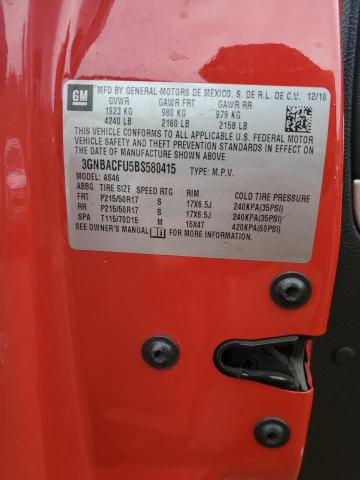 3GNBACFU5BS580415 - 2011 CHEVROLET HHR LT RED photo 12